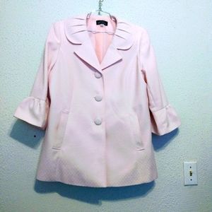 Giorgio Sant'Angelo Pink Button Pockets Lined Bell Sleeve Jacket sz 14